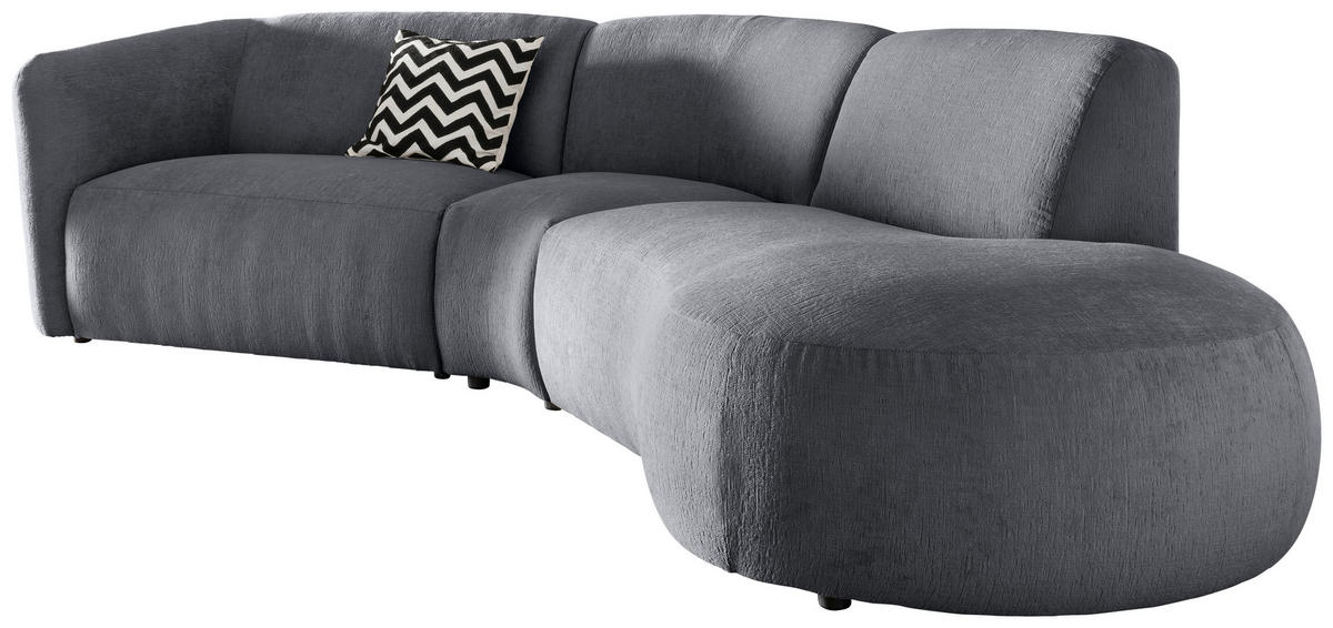 ECKSOFA in Mikrofaser Anthrazit  276/182 cm  - Anthrazit/Schwarz, MODERN, Kunststoff/Textil (276/182cm) - Livetastic