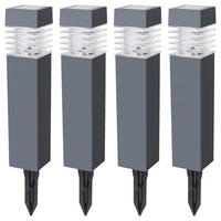 SADA SOLÁRNÍCH SVÍTIDEL 4 ks, 5,8/38,5/5,8 cm - průhledné/tmavě šedá, Konvenční, plast (5,8/38,5/5,8cm) - Ambia Garden