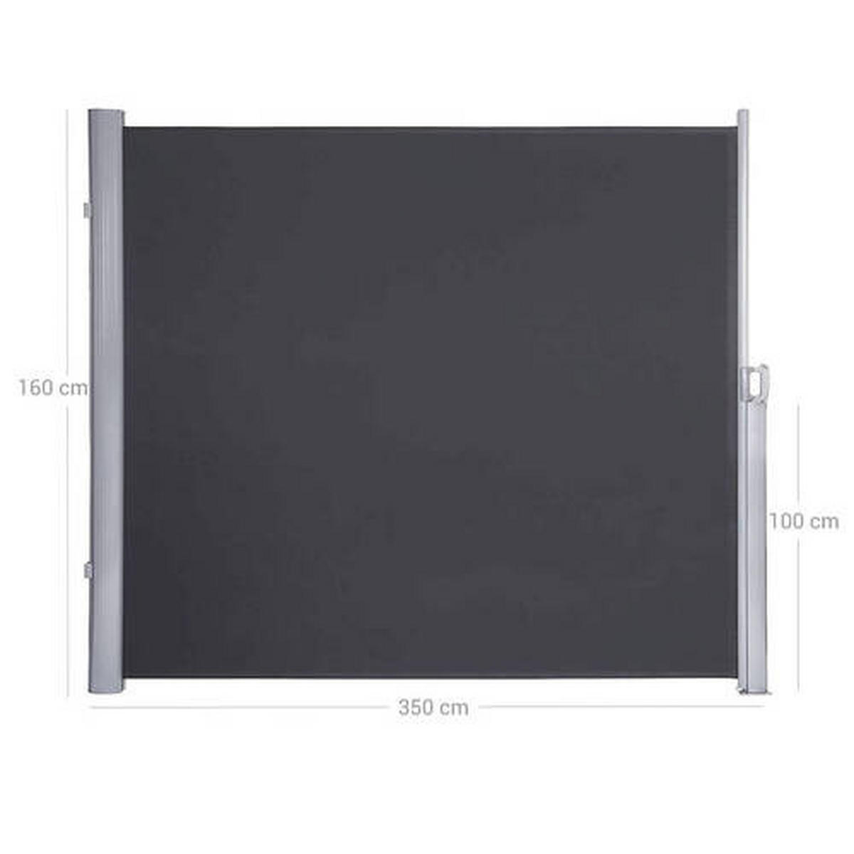 MARKISE - Anthrazit/Alufarben, Basics, Textil/Metall (350/160cm) - Modante