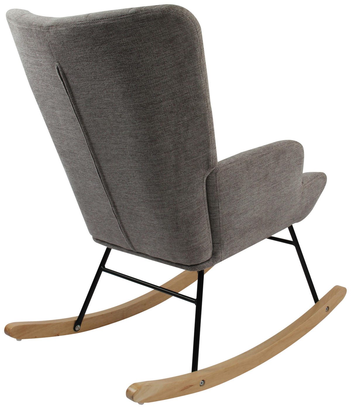 SCHAUKELSTUHL in Webstoff Grau  - Schwarz/Naturfarben, MODERN, Holz/Textil (63/91/52cm) - Livetastic