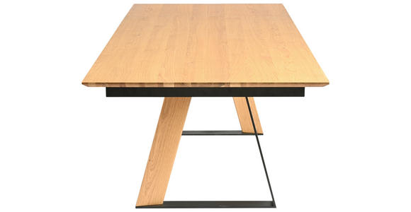 ESSTISCH Schwarz, Eichefarben rechteckig ausziehbar - Eichefarben/Schwarz, Design, Holz/Holzwerkstoff (190-250/100/76cm) - Dieter Knoll