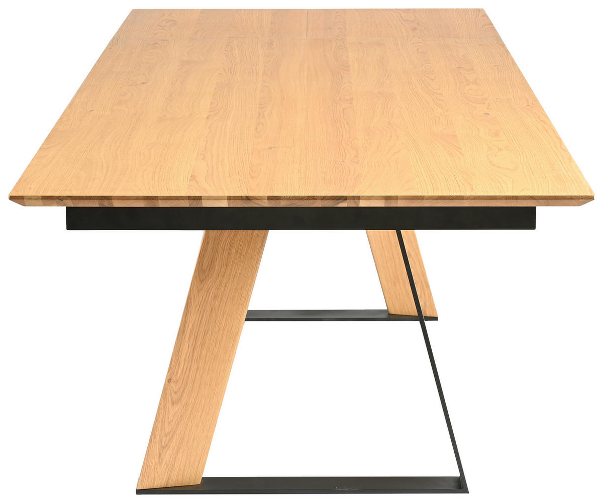 MATBORD svart, ekfärgad rektangulär  utdragbar  - svart/ekfärgad, Design, metall/trämaterial (190-250/100/76cm) - Dieter Knoll