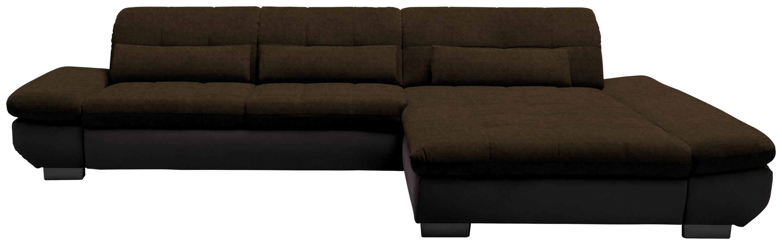 ECKSOFA in Mikrofaser Braun  - Schwarz/Braun, Design, Textil/Metall (341/204cm) - Xora