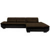 ECKSOFA in Mikrofaser Braun  - Schwarz/Braun, Design, Textil/Metall (341/204cm) - Xora
