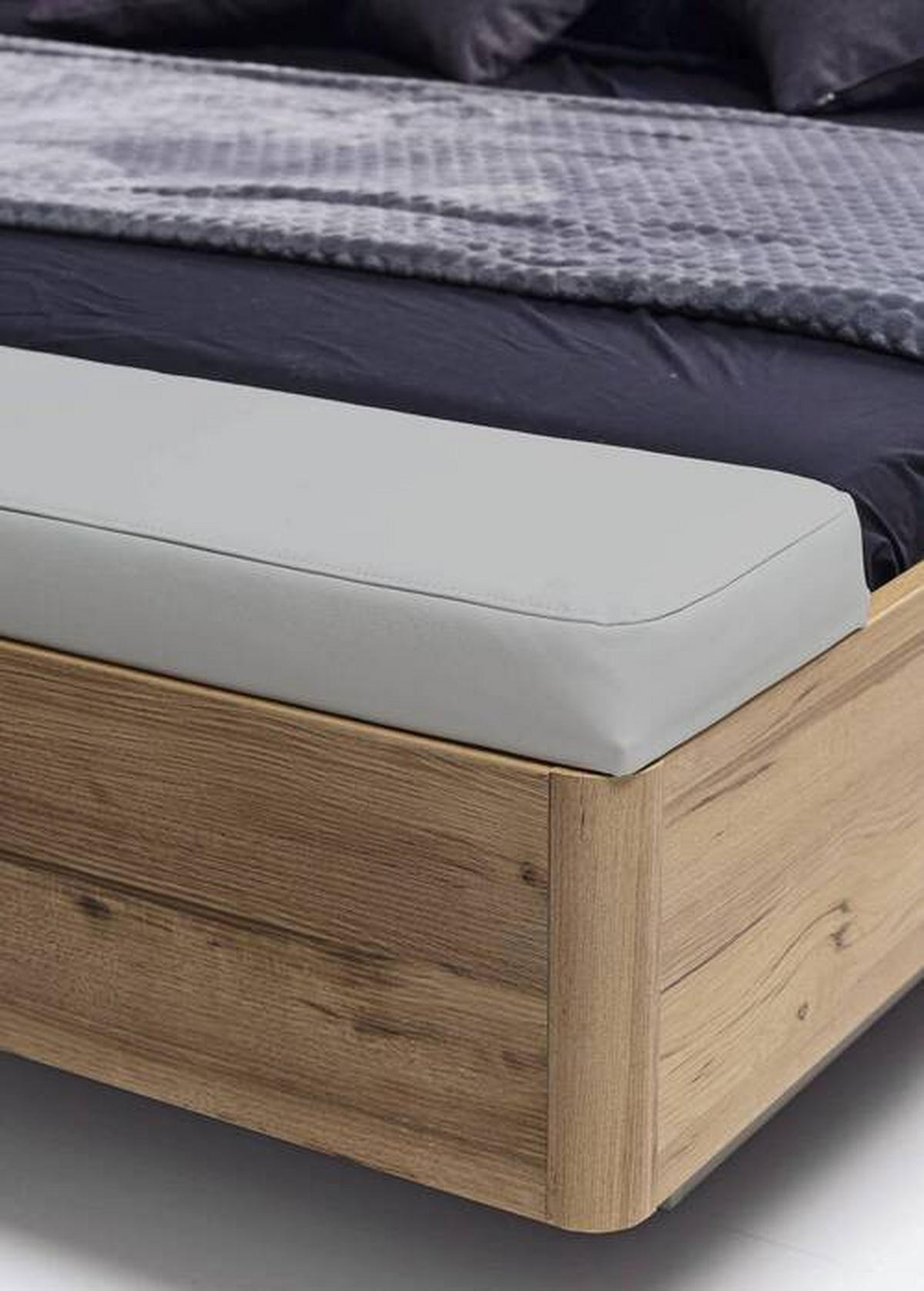 BETTANLAGE 180/200 cm  in Grau, Eiche Artisan   - Eiche Artisan/Grau, Konventionell, Holzwerkstoff/Textil (180/200cm) - Ti'me