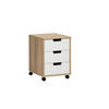 ROLLCONTAINER Weiß  - Eichefarben/Schwarz, MODERN, Holzwerkstoff/Kunststoff (40,1/57/50cm) - MID.YOU