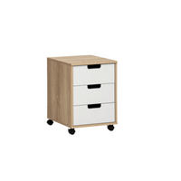 ROLLCONTAINER Weiß  - Eichefarben/Schwarz, MODERN, Holzwerkstoff/Kunststoff (40,1/57/50cm) - MID.YOU
