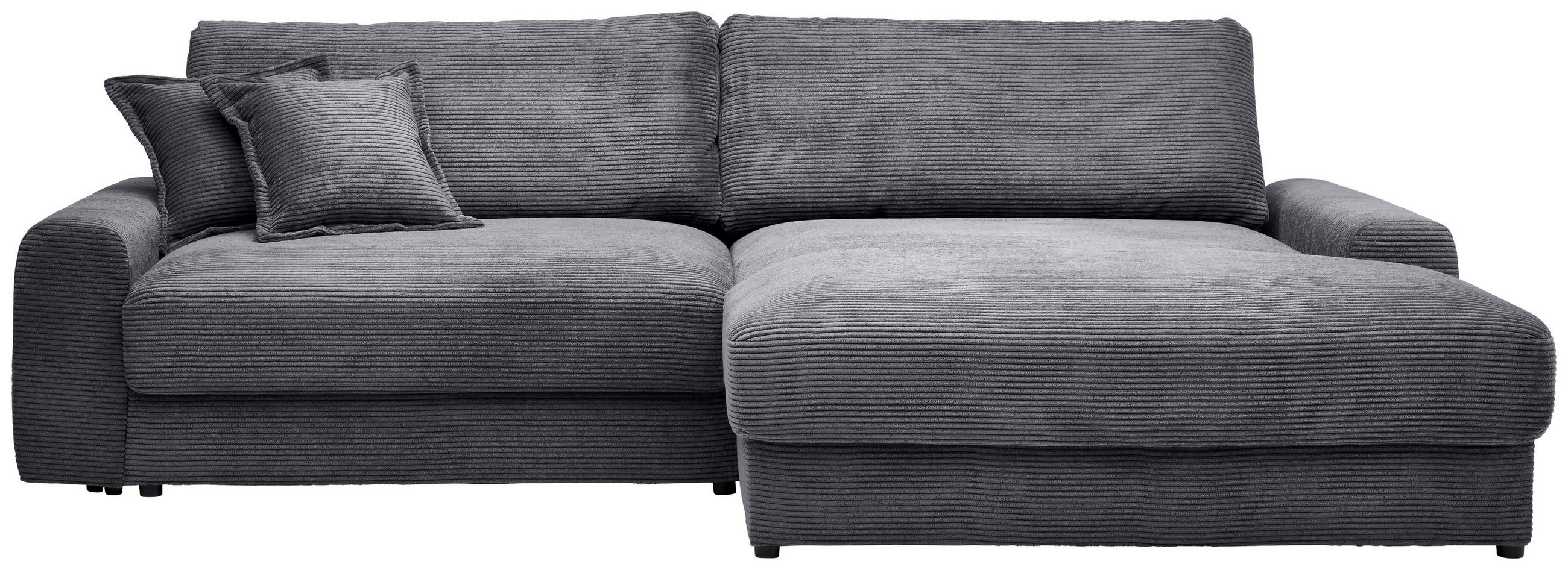 ECKSOFA in Cord Graphitfarben  300/180 cm  - Schwarz/Graphitfarben, MODERN, Kunststoff/Textil (300/180cm) - Carryhome