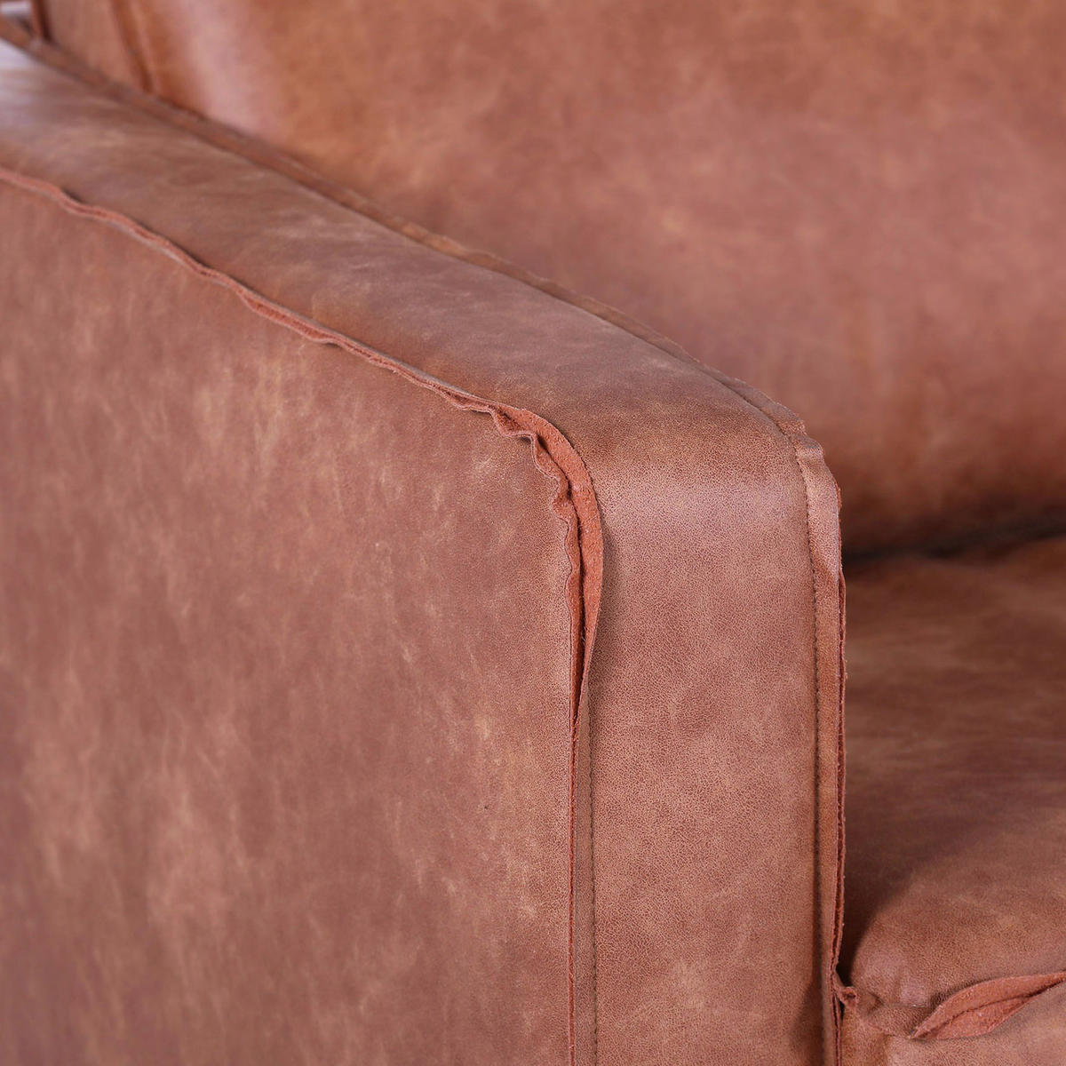 SOFFA i textil cognacfärgad  - cognacfärgad/svart, Klassisk, metall/textil (267/218cm) - MID.YOU