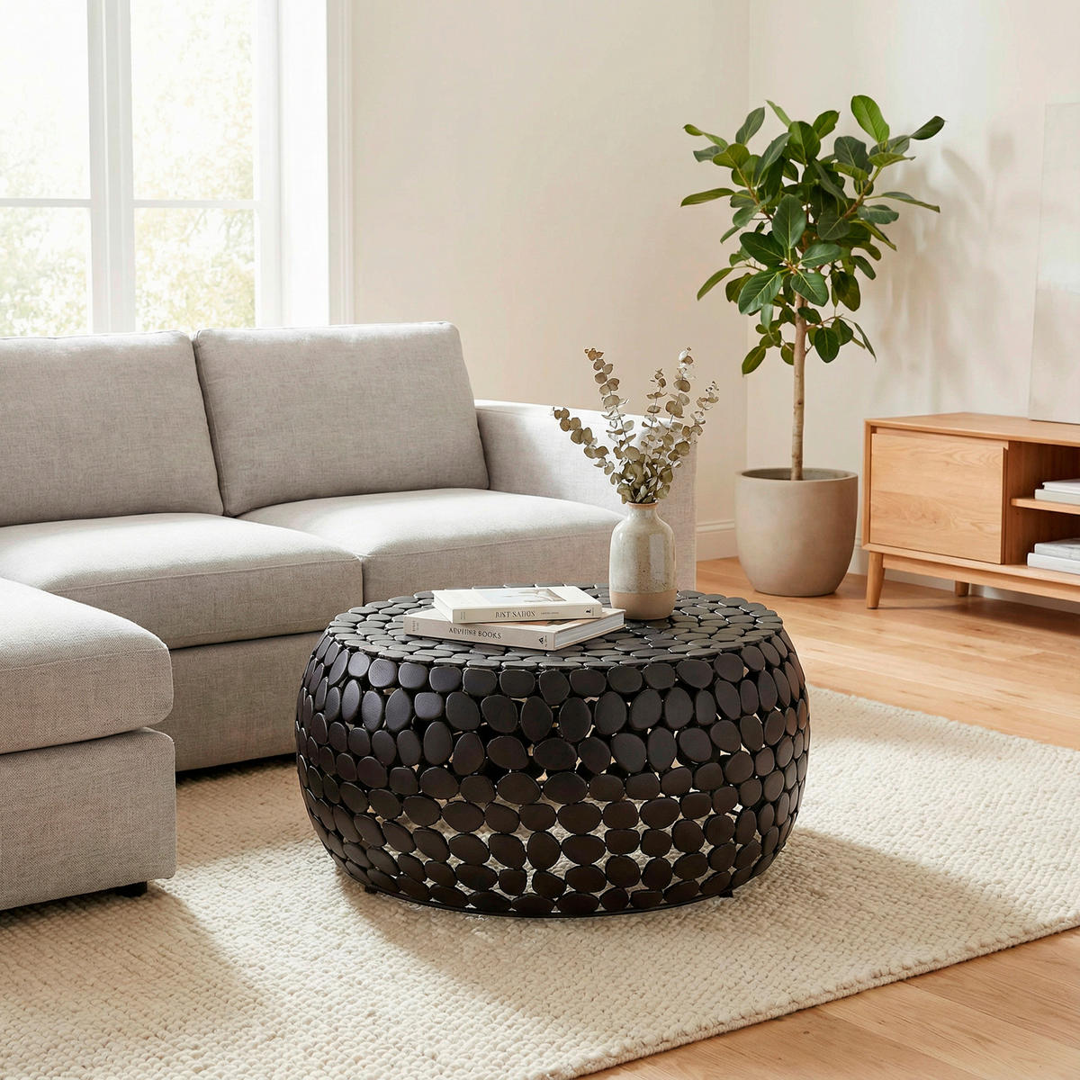 SOFFBORD i metall 66/66/32 cm  - svart, Design, metall (66/66/32cm) - Livetastic
