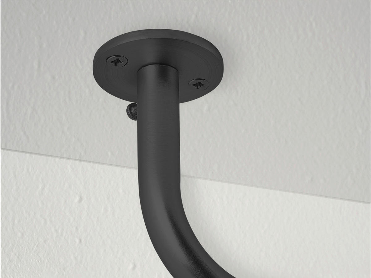 VORHANGSTANGENSET  120 cm  - Schwarz, Design, Metall (120cm)