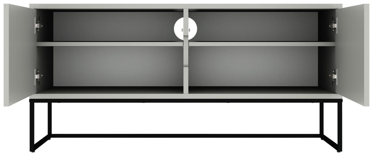 LOWBOARD Lipp  in 118/57/43 cm  - Schwarz/Weiß, Design, Holzwerkstoff/Metall (118/57/43cm)