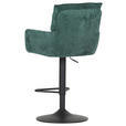 BARHOCKER Cord Grün Stoffauswahl, Sitzfläche 360° drehbar  - Schwarz/Grün, Design, Textil/Metall (54/98-120/58cm) - Novel