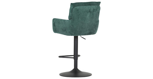 BARHOCKER Cord Grün Stoffauswahl, Sitzfläche 360° drehbar  - Schwarz/Grün, Design, Textil/Metall (54/98-120/58cm) - Novel