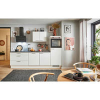 KÜCHENBLOCK PN 80 260 cm  in Graphitfarben, Weiß  - Edelstahlfarben/Graphitfarben, Design, Holzwerkstoff/Metall (260cm) - Pino