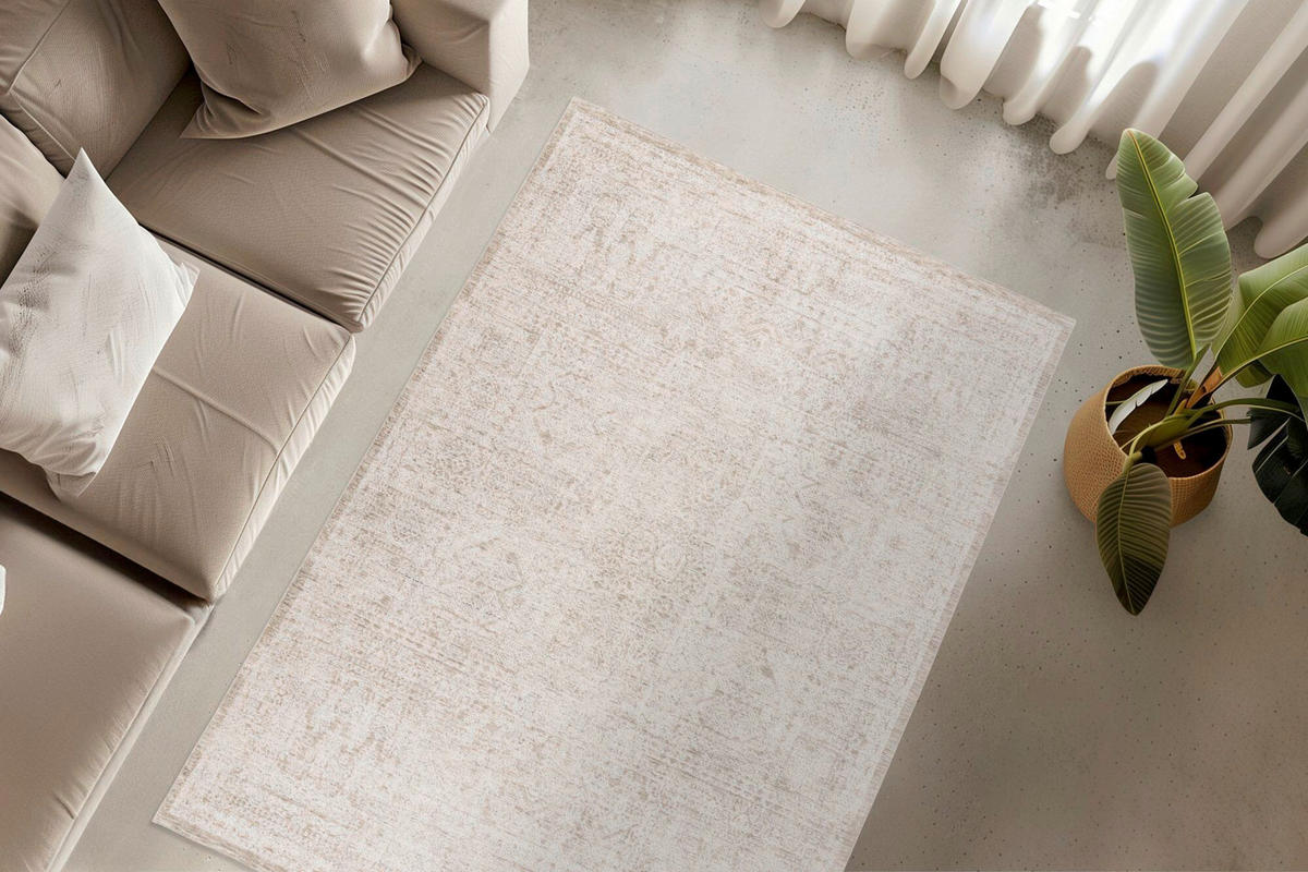 FLACHWEBETEPPICH 80/150 cm Creme rechteckig  - Creme, Basics, Textil (80/150cm) - Kayoom
