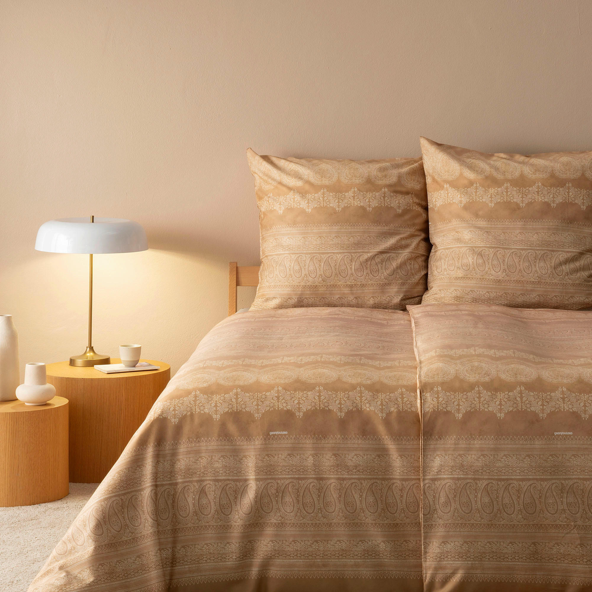 POSTELJNINA 140/200 cm saten bež  - bež, Konvencionalno, tekstil (140/200cm) - Bassetti