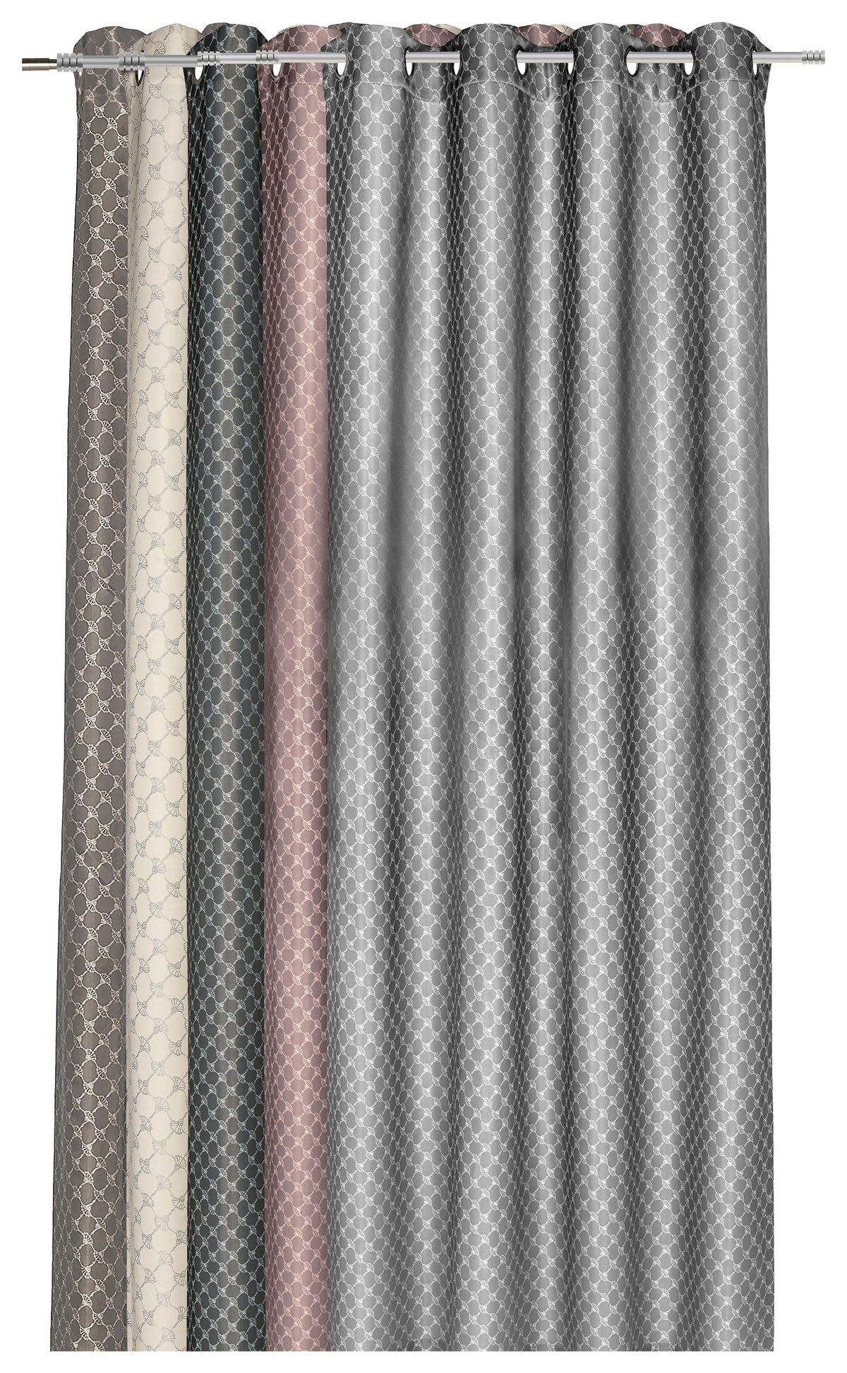 ZÁVES S OČKAMI, nepriehľadné, 140/250 cm - sivá, Design, textil (140/250cm) - Joop!