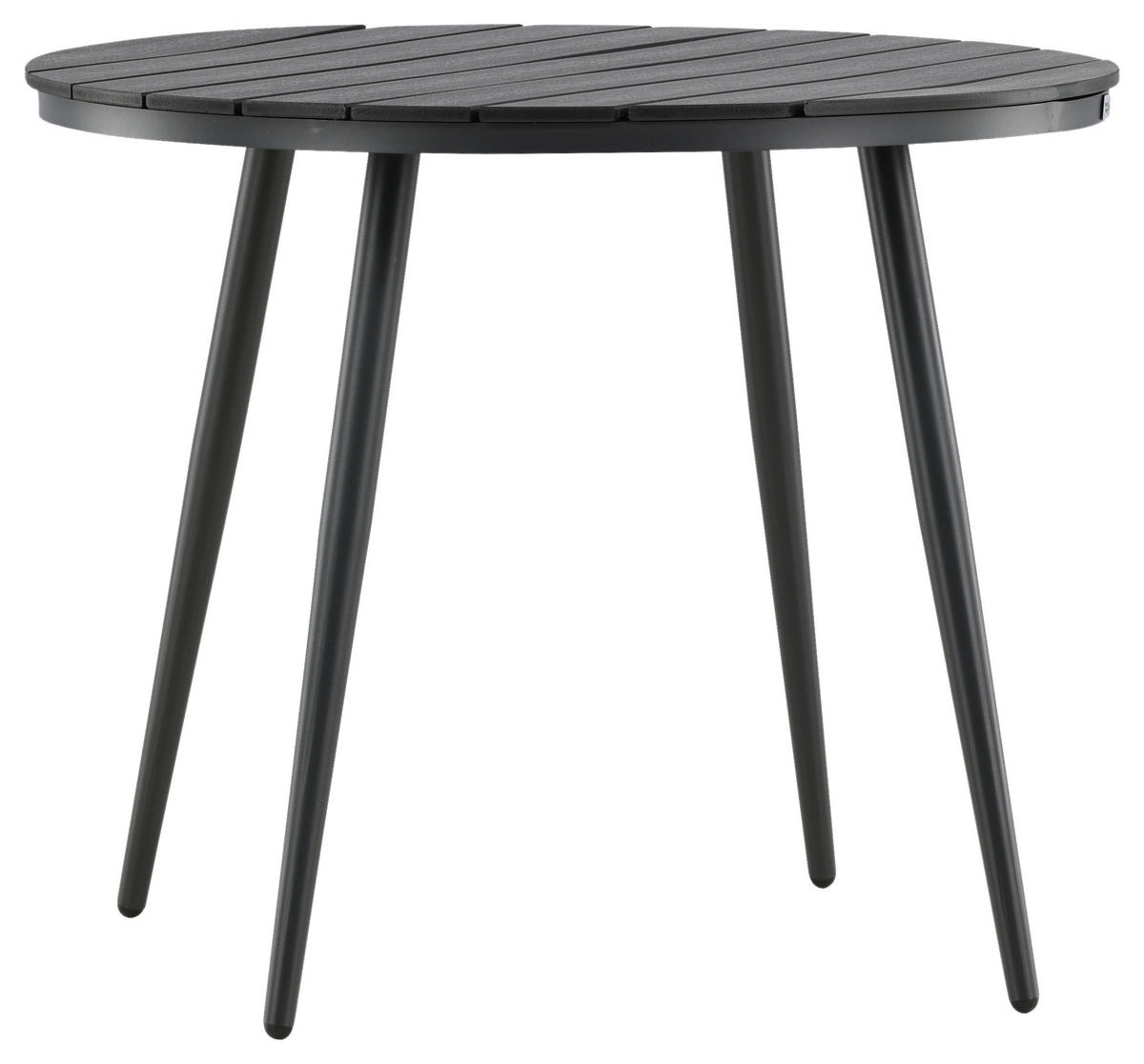 GARTENTISCH Metall, Kunststoff rund  - Schwarz, KONVENTIONELL, Kunststoff/Metall (90/74cm) - Gardenson