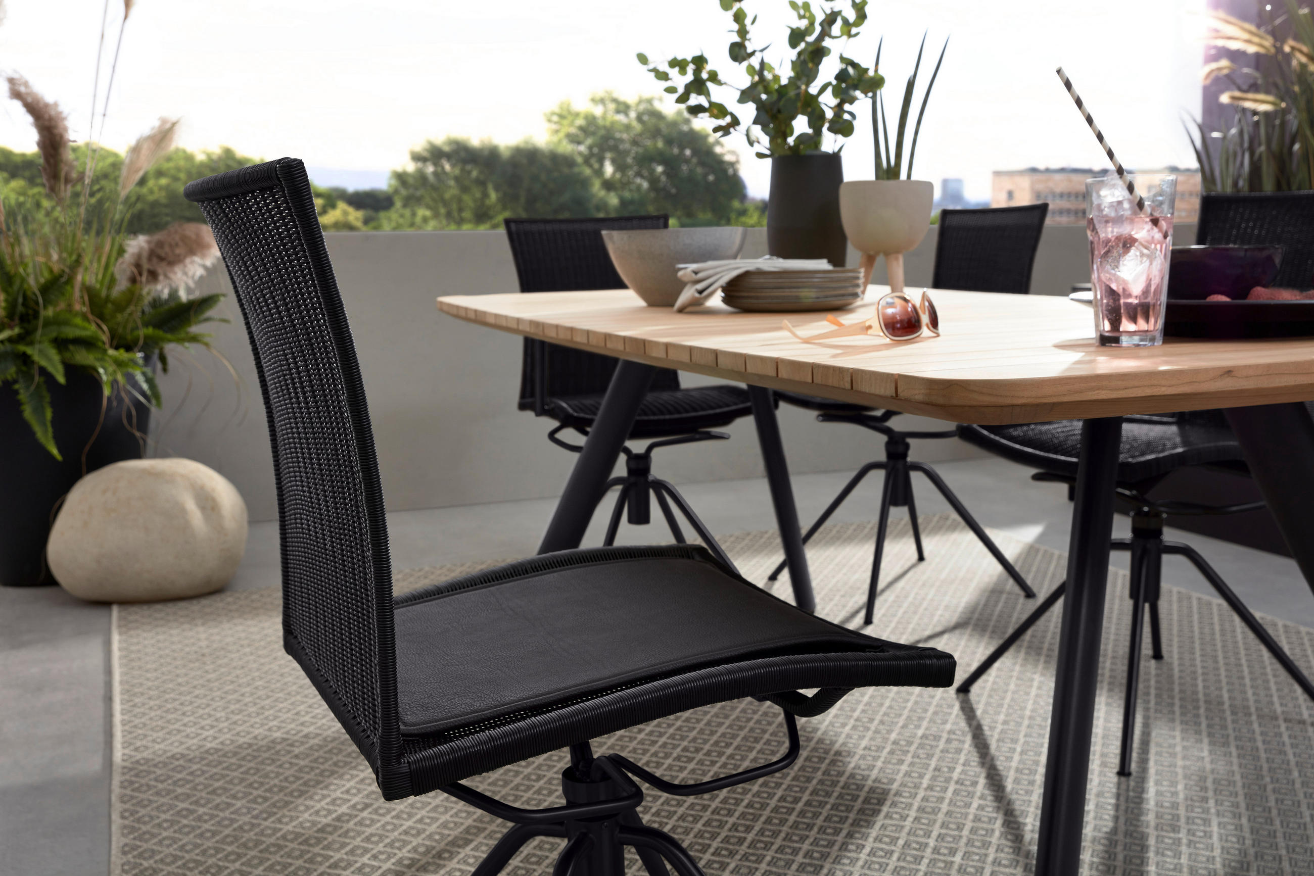 GARTENSTUHL Schwarz  - Schwarz, Basics, Kunststoff (52/91/58cm) - Musterring