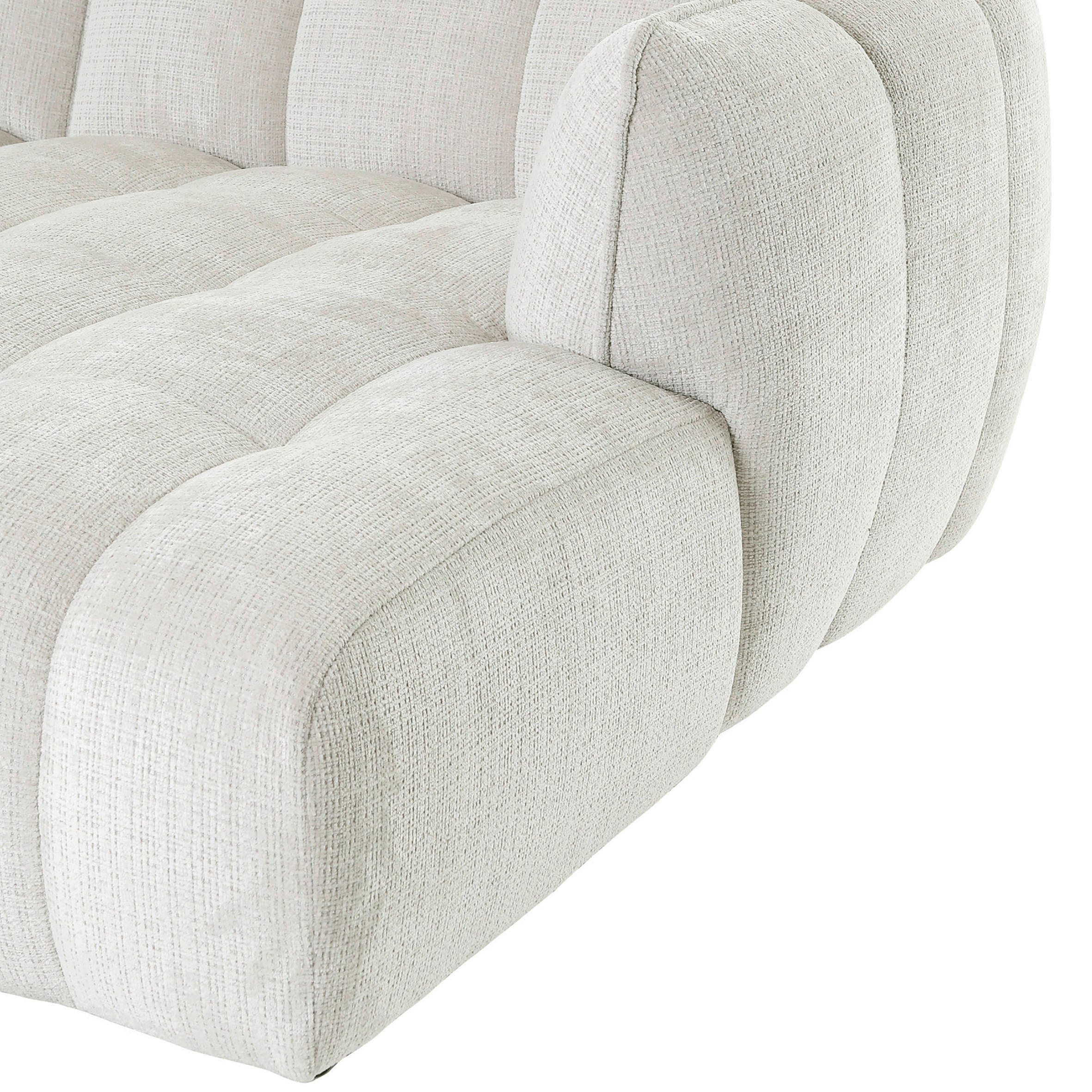 ECKSOFA in Chenille Creme  - Creme/Schwarz, Konventionell, Kunststoff/Textil (272/172cm) - Carryhome