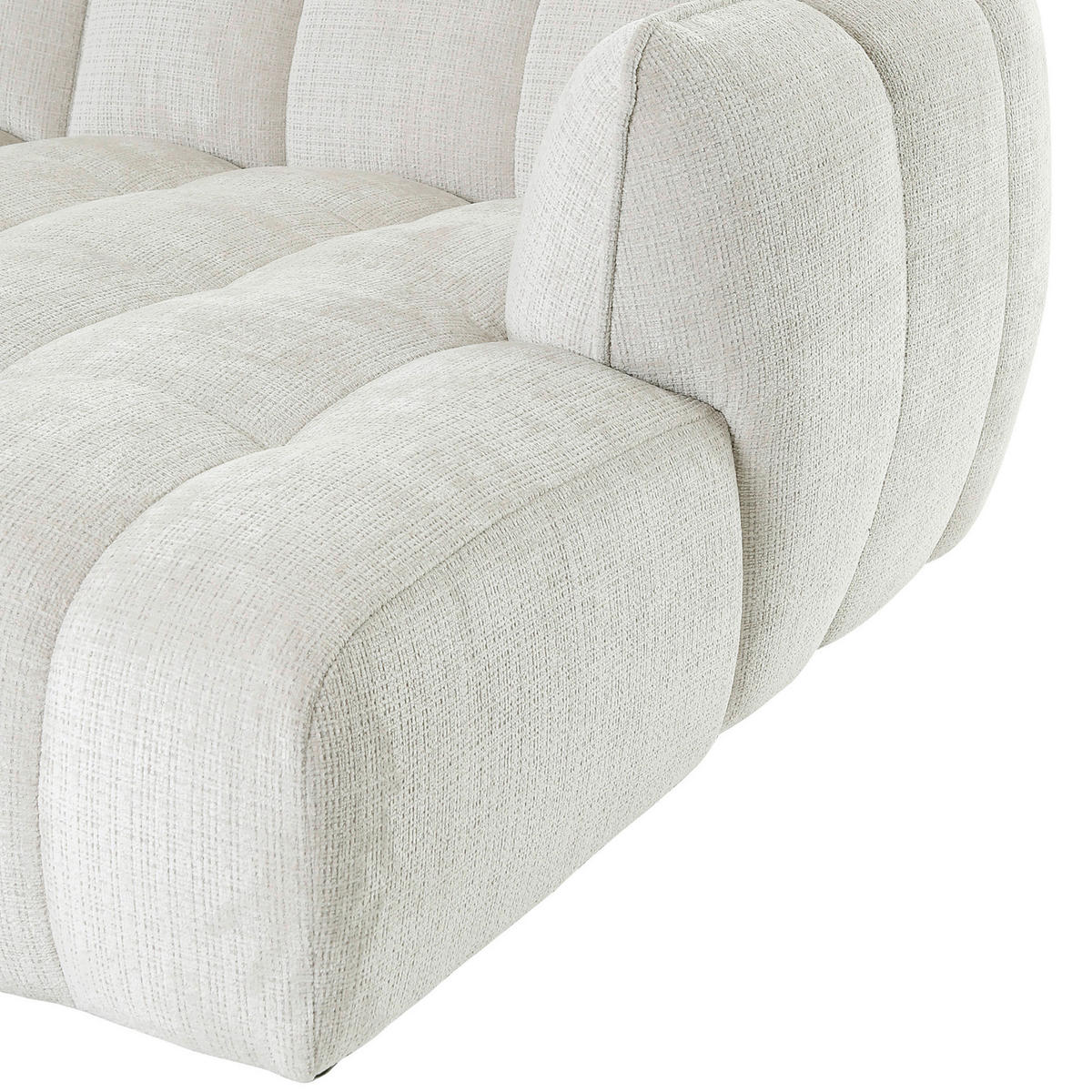 ECKSOFA in Chenille Creme  - Creme/Schwarz, Konventionell, Kunststoff/Textil (272/172cm) - Carryhome