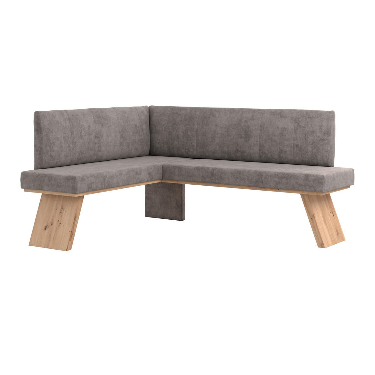 Eckbank Emma II 140/160 cm Webstoff Grau   - Eichefarben/Grau, KONVENTIONELL, Textil (140/160cm) - Livetastic