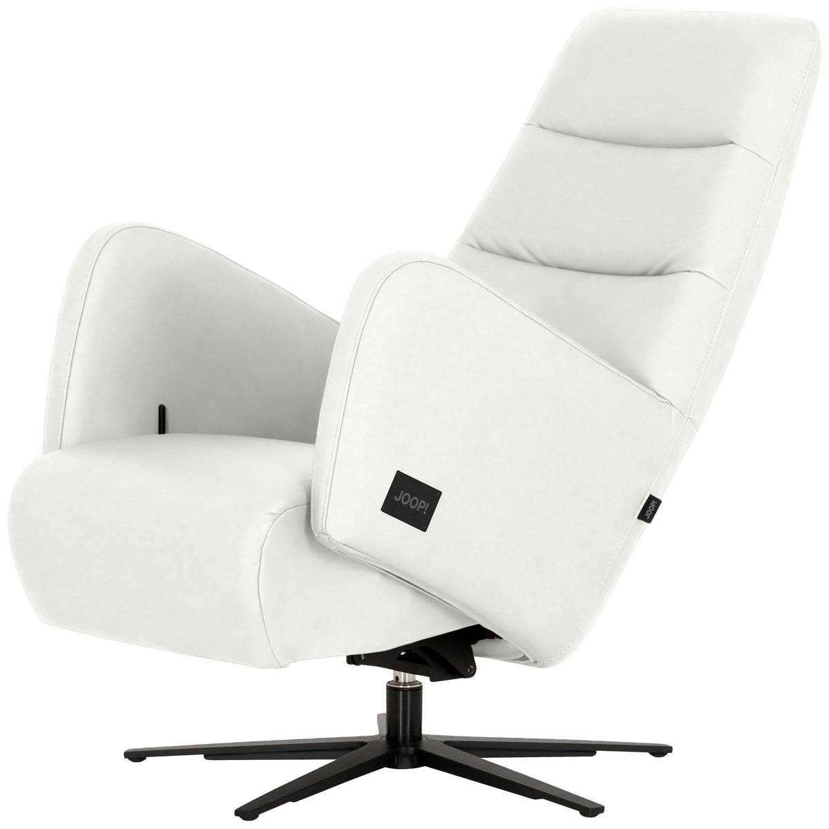 RELAXSESSEL Leder Weiss  - Weiss/Schwarz, Modern, Leder/Metall (66/110/83cm) - Joop!