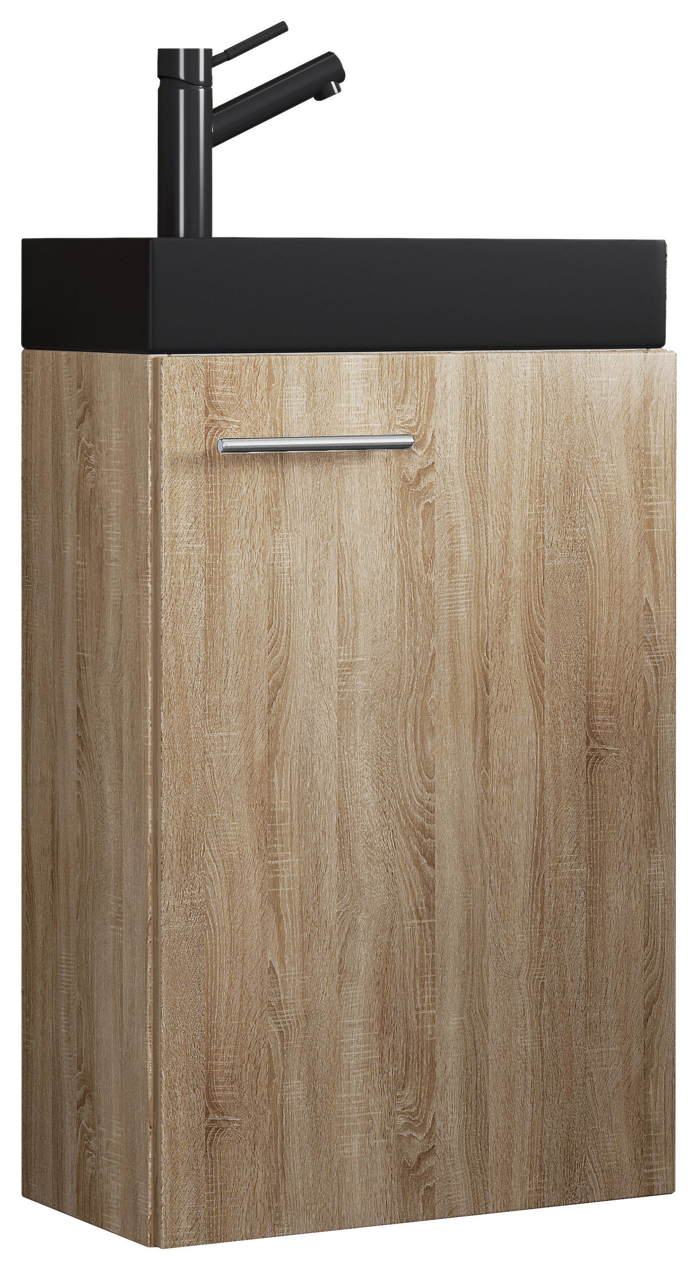 WASCHTISCHKOMBI 40,5 cm  - Silberfarben/Schwarz, MODERN, Keramik/Holzwerkstoff (40,5cm) - MID.YOU