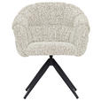 ARMLEHNSTUHL  Sitzfläche 360° drehbar Chenille  - Beige/Schwarz, Design, Textil/Metall (70/84/64cm) - Novel