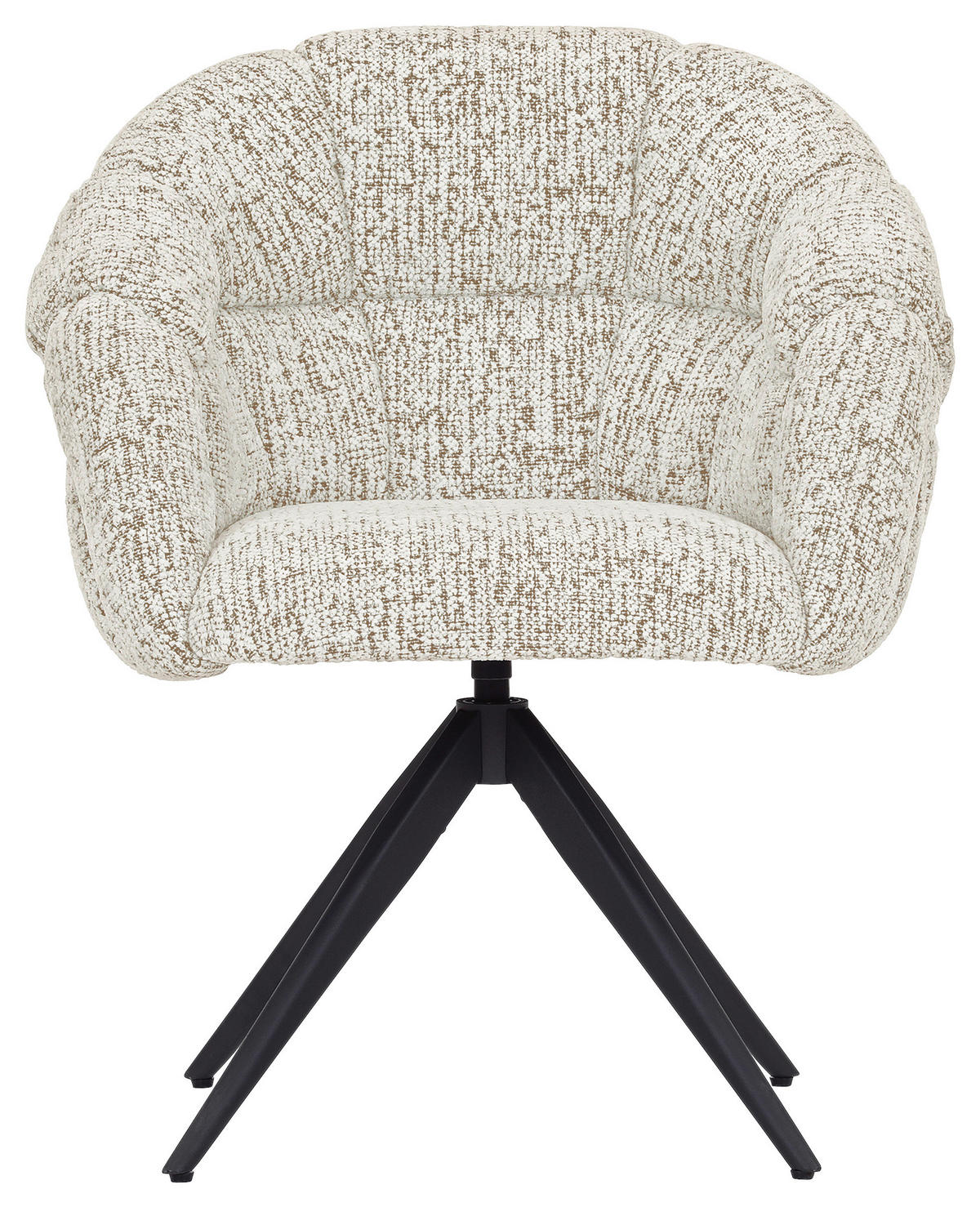 ARMLEHNSTUHL  Sitzfläche 360° drehbar Chenille  - Beige/Schwarz, Design, Textil/Metall (70/84/64cm) - Novel