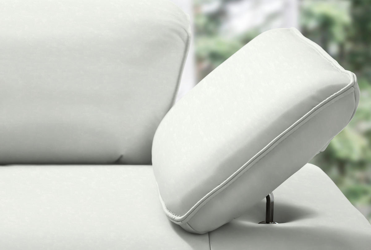 ECKSOFA  in Echtleder Ecru  230/290 cm  - Ecru/Anthrazit, Design, Leder/Metall (230/290cm) - Johann Jakob