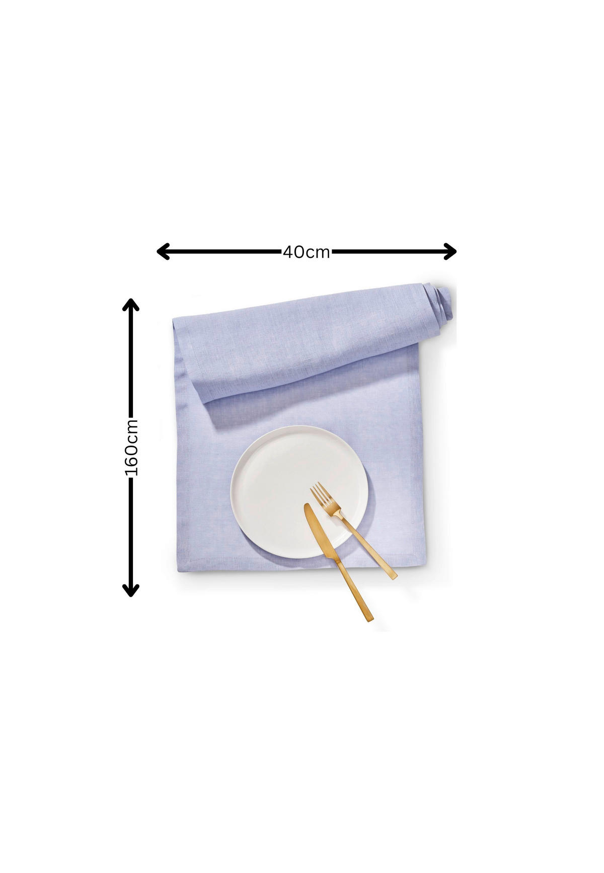 TISCHLÄUFER DODORI Textil Pastellblau 40/160 cm  - Pastellblau, Basics, Textil (40/160cm) - FYNCH-HATTON