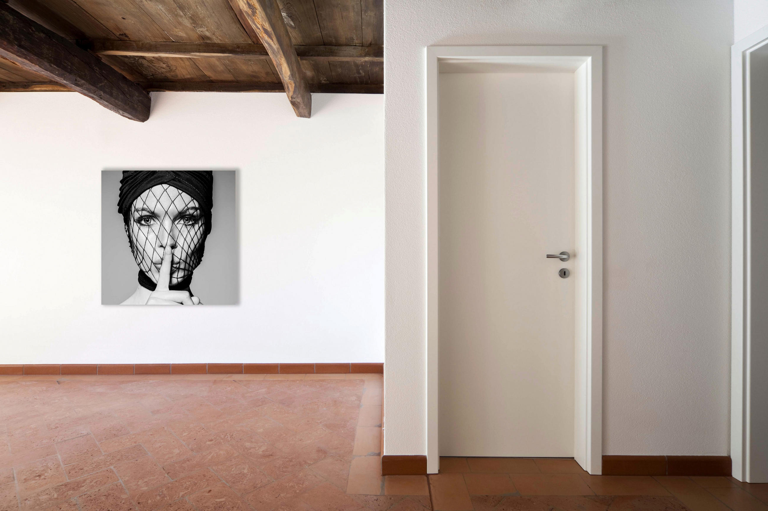 Thumbnail - Wandkraft Bild, Schwarz, Weiß, Kunststoff, quadratisch, 100x100 cm, Fotografie, einfache und schnelle Anbringung, glänze...