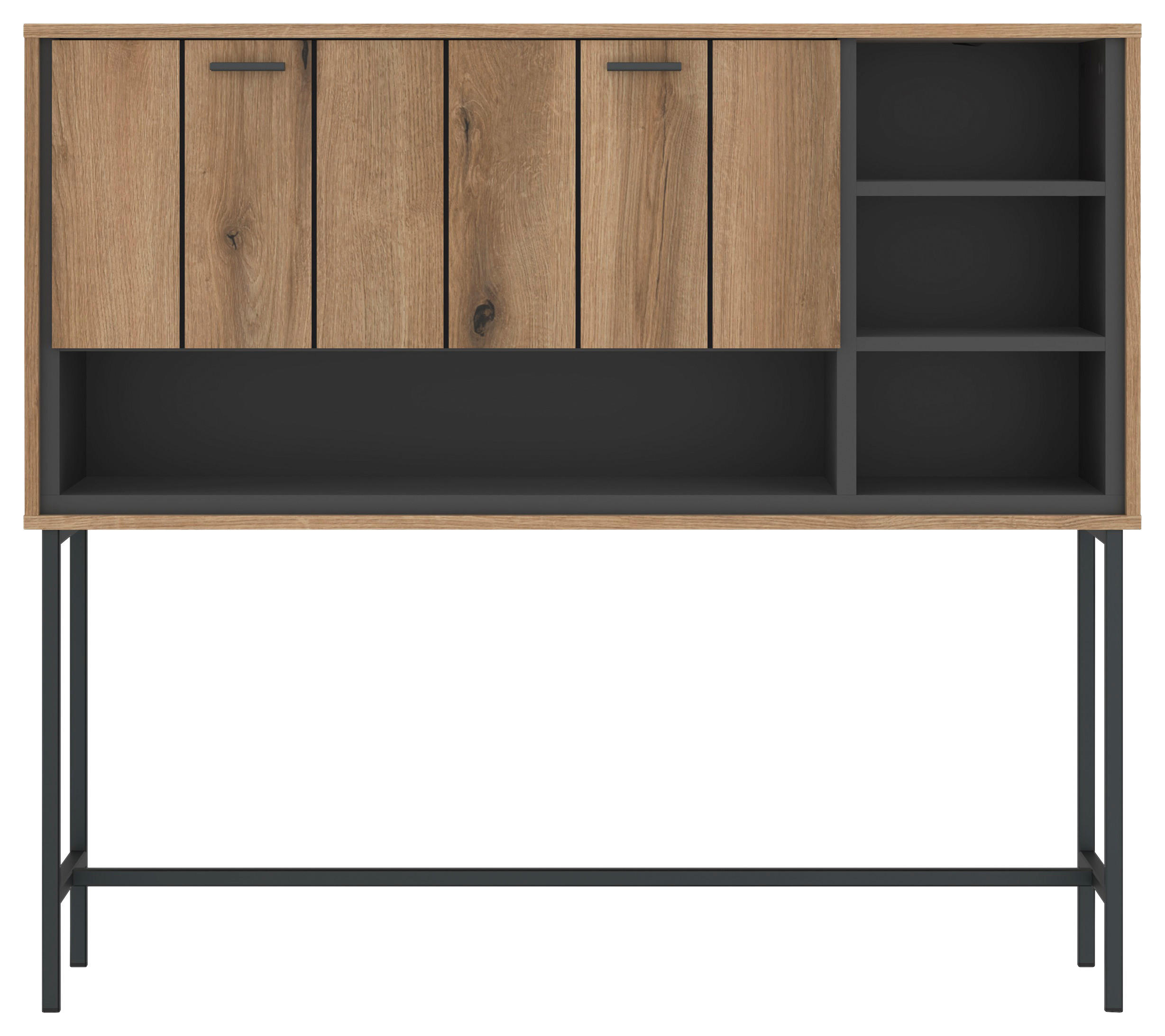 Sideboard, Shirley, B: 127cm Eichefarben/Anthrazit
