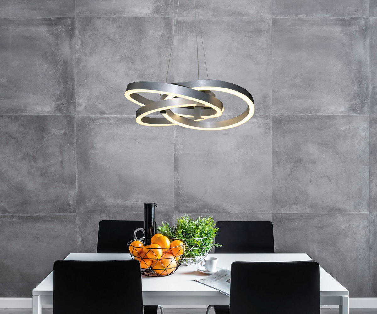 LED-HÄNGELEUCHTE 55/150 cm   - Alufarben, Design, Kunststoff/Metall (55/150cm) - Näve