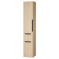 HOCHSCHRANK 30/168/33 cm  - Eichefarben/Schwarz, Natur, Glas/Holzwerkstoff (30/168/33cm) - Sadena
