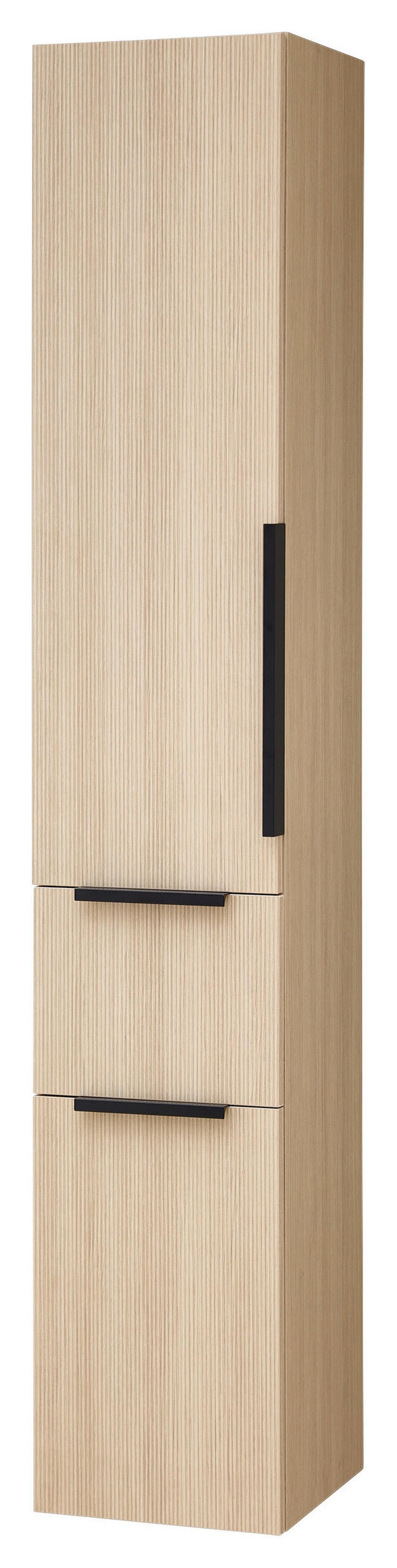 HOCHSCHRANK 30/168/33 cm  - Eichefarben/Schwarz, Natur, Glas/Holzwerkstoff (30/168/33cm) - Sadena