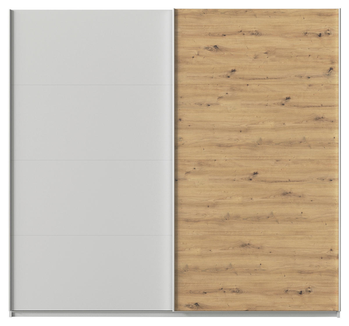 SCHWEBETÜRENSCHRANK  in Eiche Artisan, Seidengrau  - Seidengrau/Alufarben, KONVENTIONELL, Holzwerkstoff/Metall (225/210/62cm) - Xora