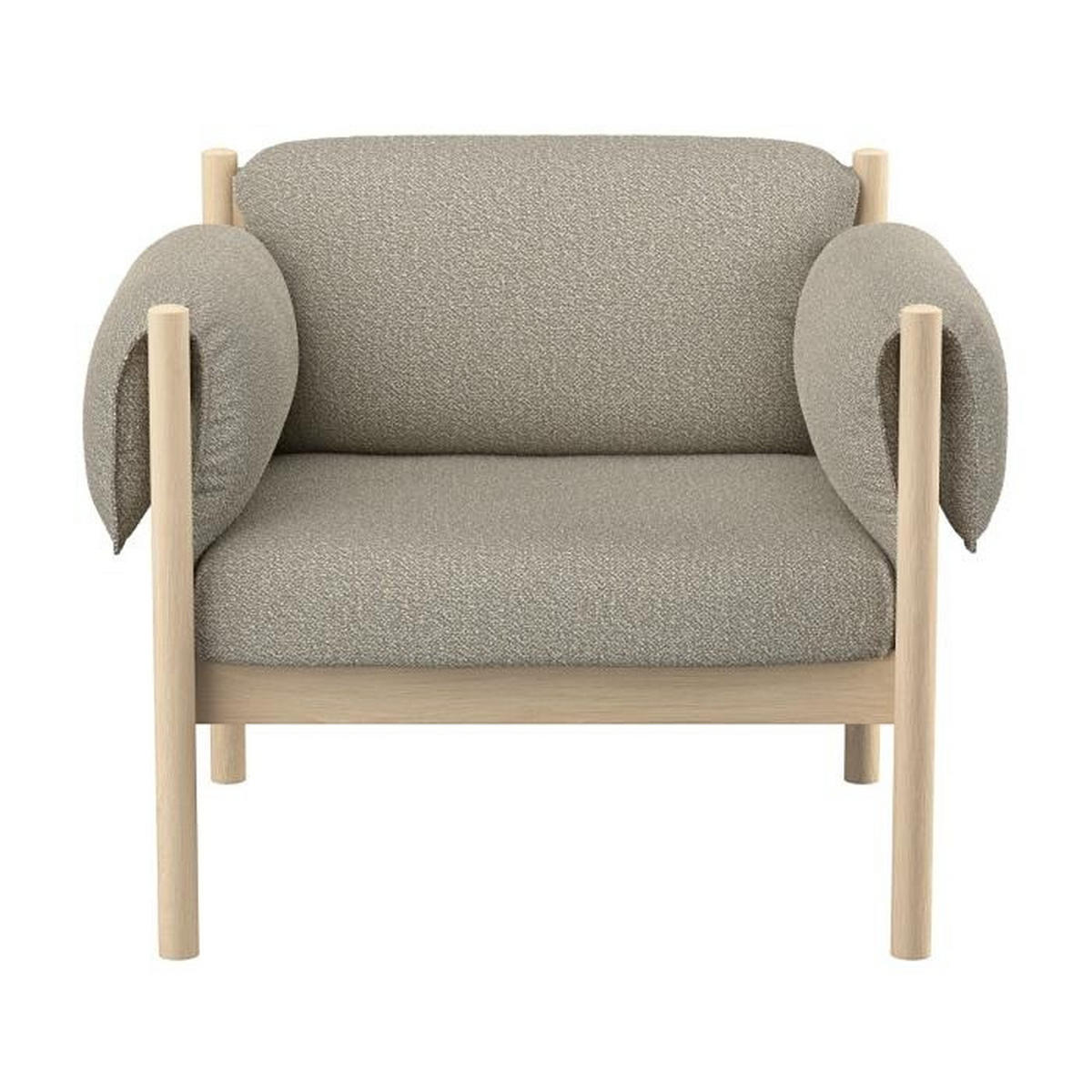 FÅTÖLJ i trä, textil beige, ek Bianco  - beige/ek Bianco, Design, trä/textil (93/74/78cm) - Skovby