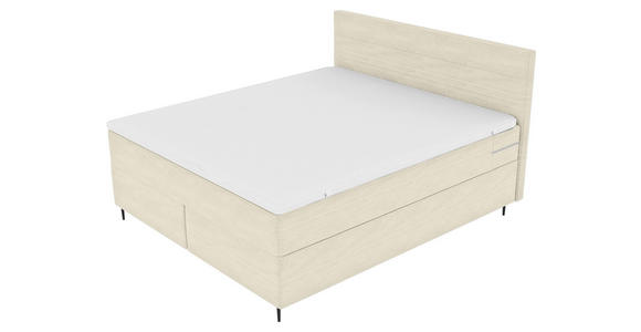 BOXSPRINGBETT 180/200 cm  in Beige  - Beige/Schwarz, KONVENTIONELL, Textil/Metall (180/200cm) - Carryhome