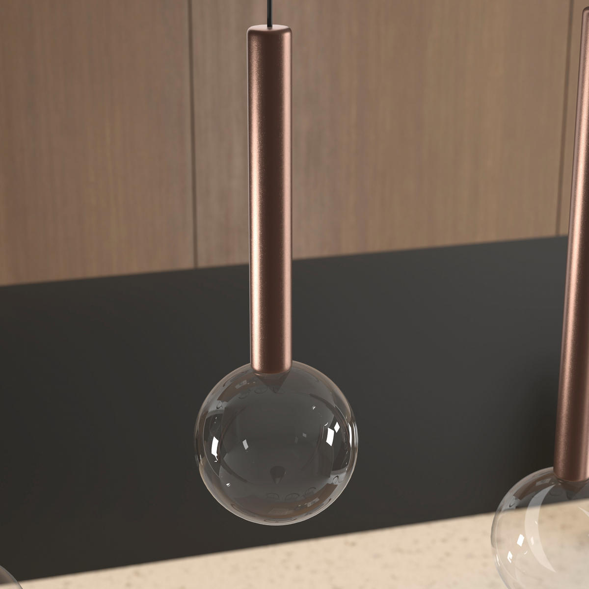 LED-HÄNGELEUCHTE 90/10/180 cm    - Klar/Schwarz, Design, Glas/Metall (90/10/180cm) - Dieter Knoll
