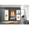 SCHUHSCHRANK  in 72/198/37 cm  - Eichefarben/Weiß, MODERN, Glas/Holz (72/198/37cm) - Linea Natura