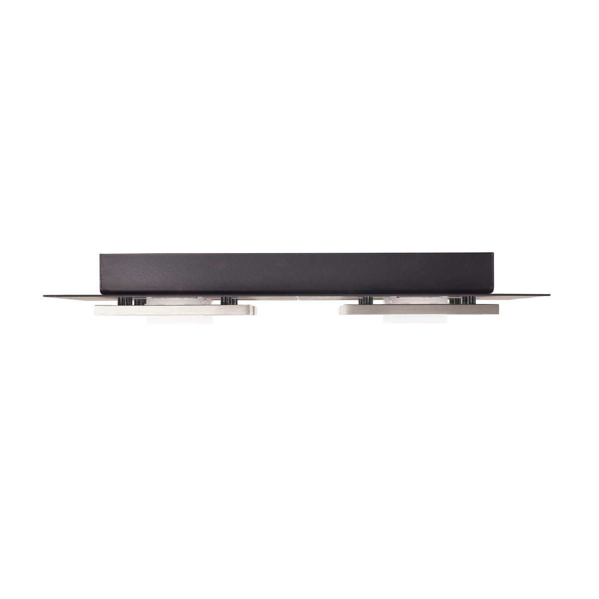 LED-DECKENLEUCHTE Plano 48/7/48 cm  - Schwarz/Alufarben, Design, Kunststoff/Metall (48/7/48cm) - Grossmann