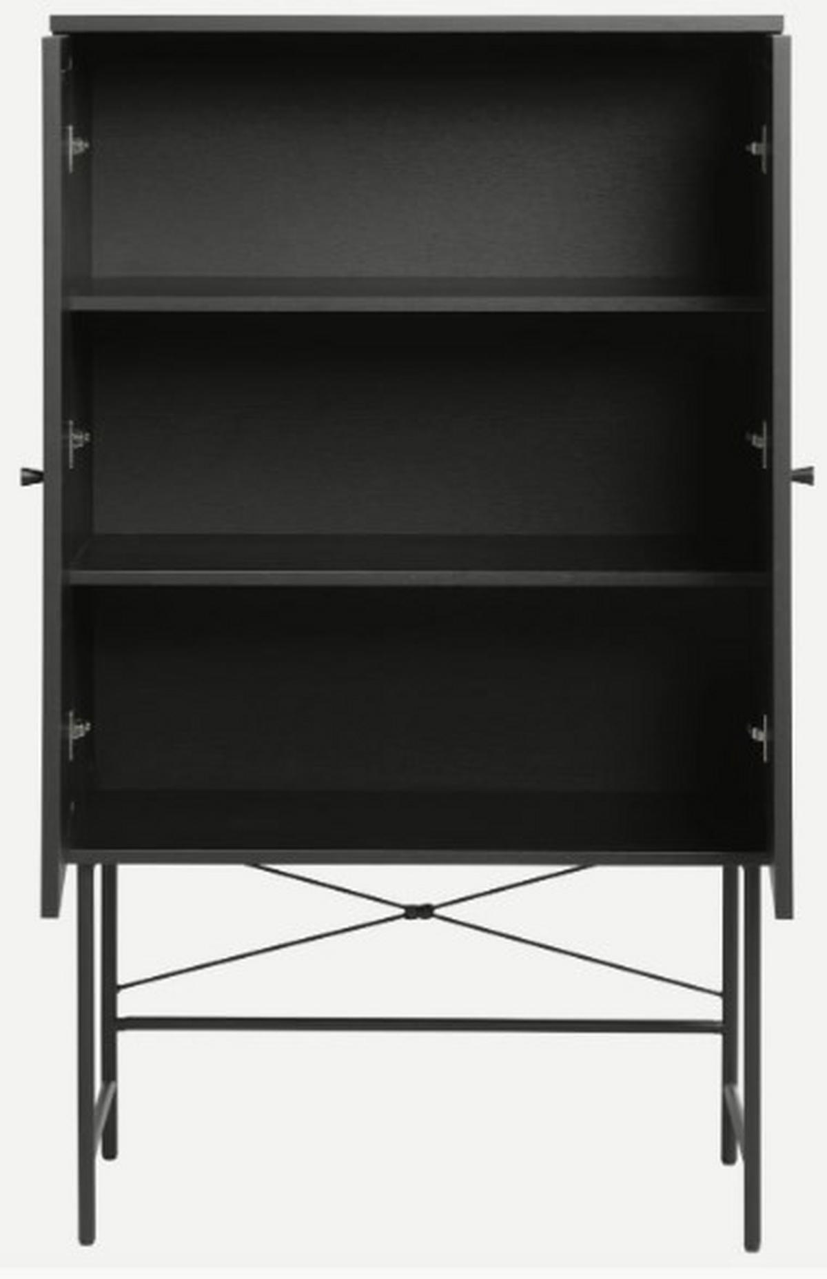 HÖG BYRÅ  i 80/135/40 cm  - svart, Trend, metall/trämaterial (80/135/40cm) - Best Price