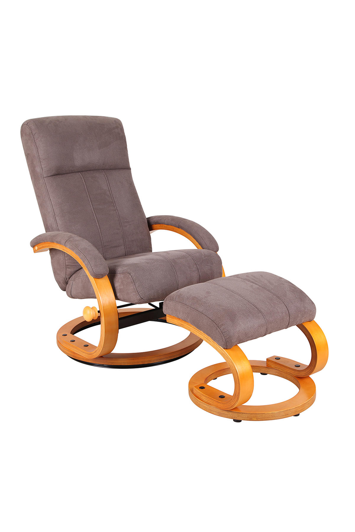 SESSELSET mit Verstellung Webstoff Hocker    - Braun/Naturfarben, Design, Holz/Textil (67/103/80cm) - Cantus