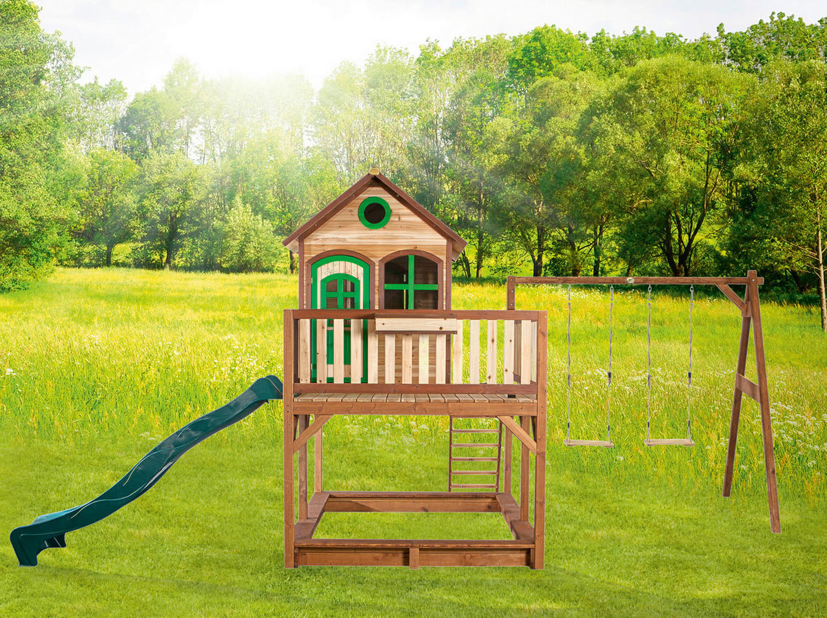 SPIELTURM 588/305/270 cm SPIELTURM AXI LIAM  - Braun, Holz (588/305/270cm) - Ambia Garden