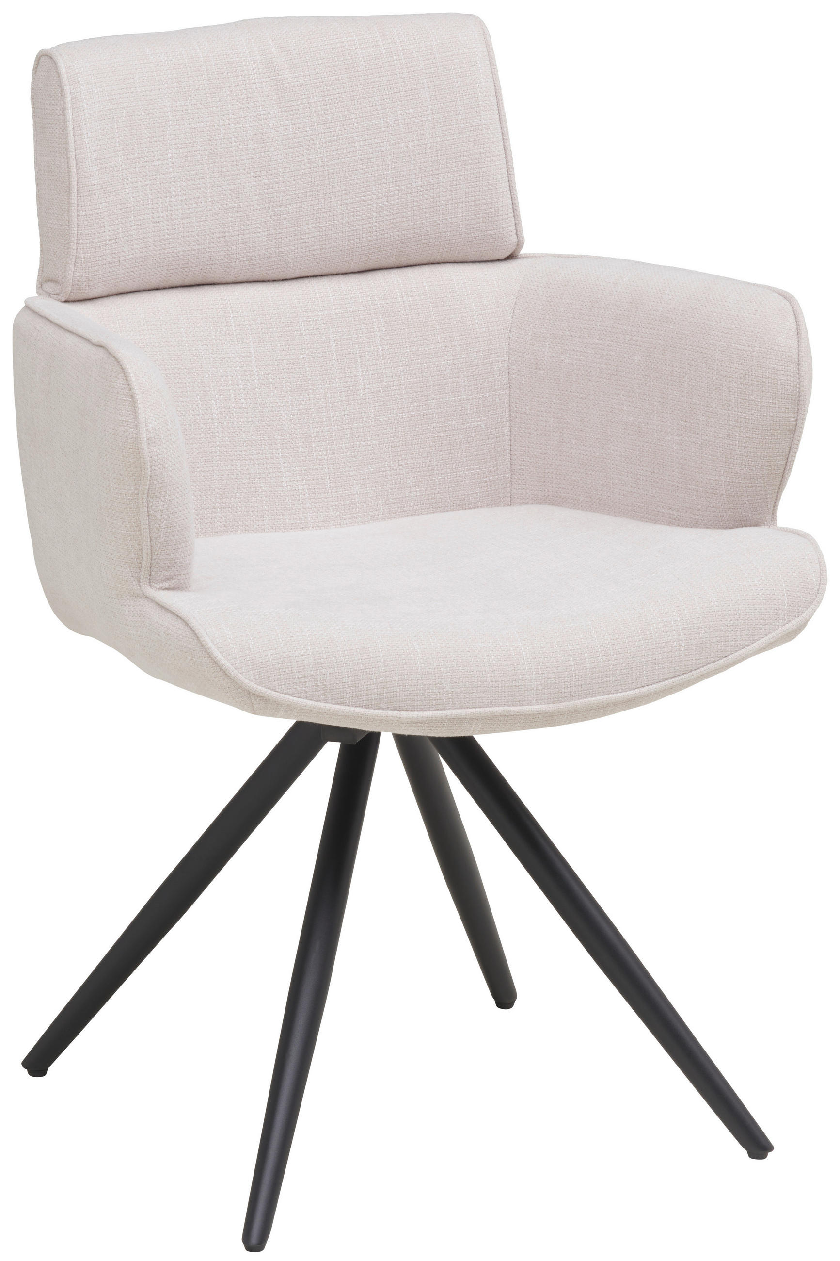 ARMLEHNSTUHL  in Eisen Webstoff  - Beige/Schwarz, KONVENTIONELL, Textil/Metall (62/89/62cm) - Livetastic
