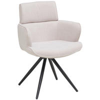 ARMLEHNSTUHL  in Eisen Webstoff  - Beige/Schwarz, KONVENTIONELL, Textil/Metall (62/89/62cm) - Livetastic