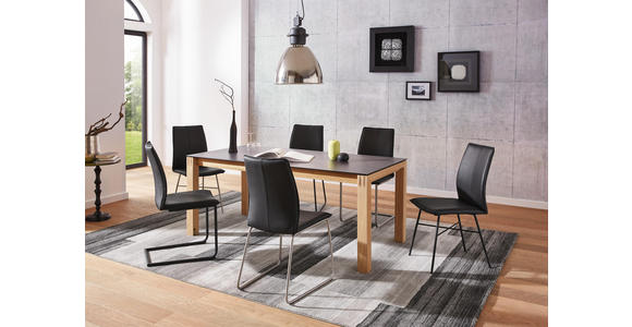 ESSTISCH in Holz, Kunststoff 180(280)/90/75 cm - Eichefarben/Graphitfarben, Design, Holz/Kunststoff (180(280)/90/75cm) - Dieter Knoll
